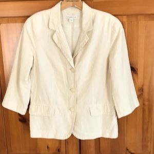 Coldwater Creek crème linen blazer, size 10. Fully lined. Like new!